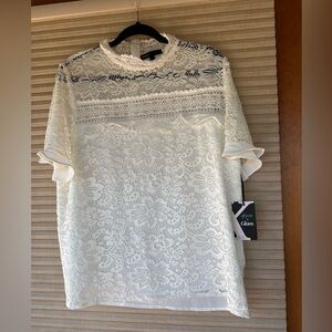 NWT Gibson White Lace Blouse XL